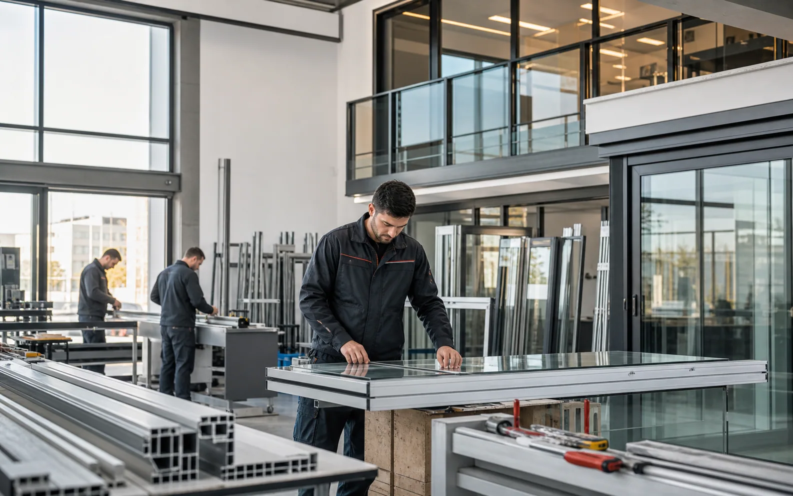 AZRA Yapı cam balkon ve alüminyum sistemleri üretim hazırlığı